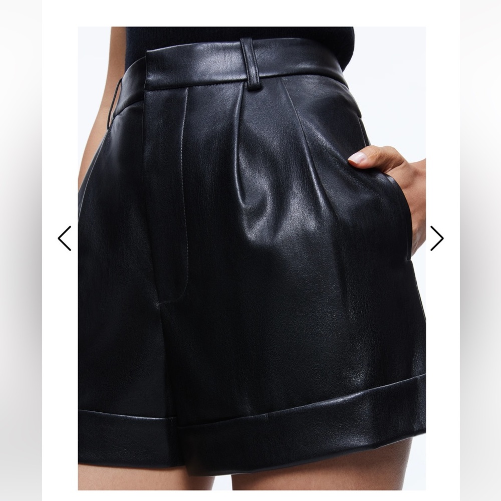 Alice & olivia leather shorts worn 2 times
